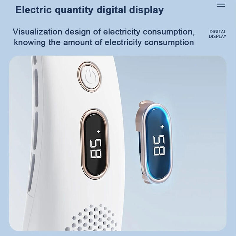 Ventilador de Pescoço Portátil com Ecrã Digital – Sem Hélices, Recarregável e Ultraleve