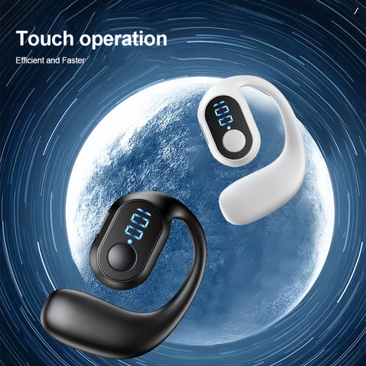 Fone de Ouvido Bluetooth 5.3 com Gancho de Orelha