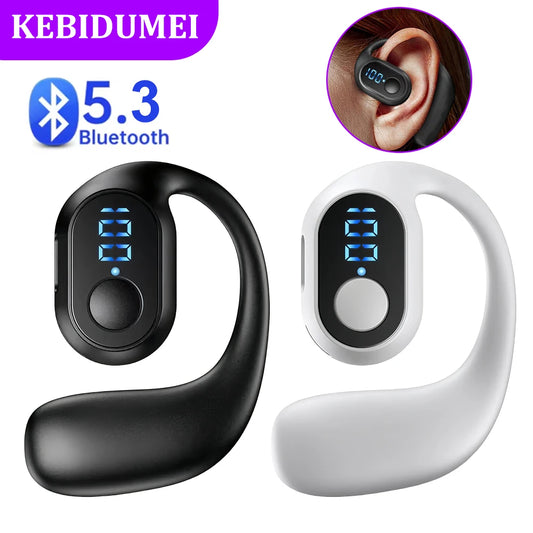 Fone de Ouvido Bluetooth 5.3 com Gancho de Orelha