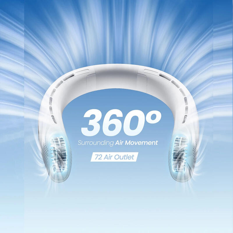 Ventilador de Pescoço Portátil com Ecrã Digital – Sem Hélices, Recarregável e Ultraleve